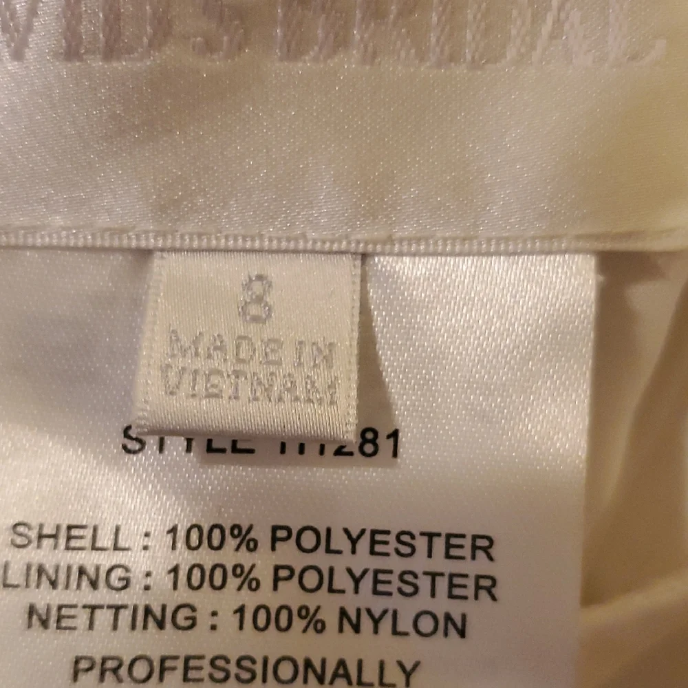 David's Bridal White Ruffled Tulle Flower Girl Dress - Picture 6 of 6